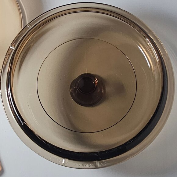 Pyrex Visions Amber Sauce Pan 6" CorningWare France kitchen .5 qt glassware - Picture 8 of 8